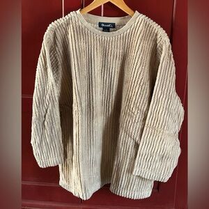 Denim&Co Women's Wide Wale Corduroy Sweatshirt – Camel